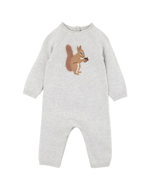 BEBE TOBY SQUIRREL KNITTED ROMPER