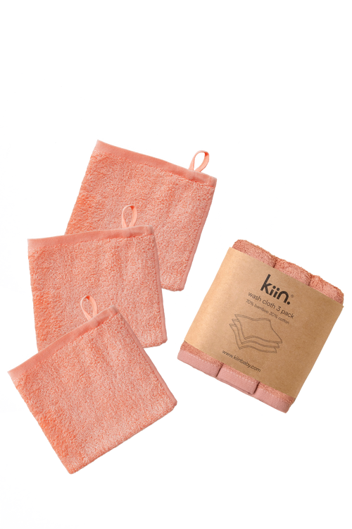 KIIN BABY WASH CLOTHS BLUSH