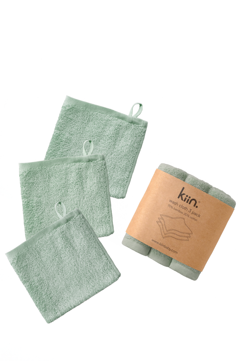 KIIN BABY WASH CLOTHS SAGE