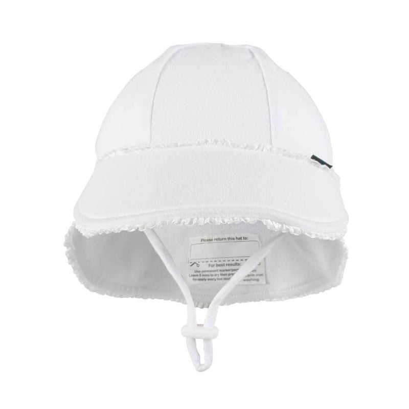 BEDHEAD LEGIONNAIRE HAT RUFFLE TRIM WHITE