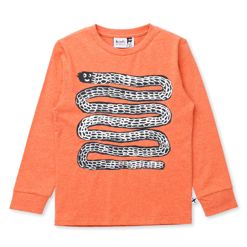 MINTI HAPPY SNAKE TEE ORANGE MARLE