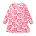 MINTI PAINTED HEARTS DRESS LIGHT PINK