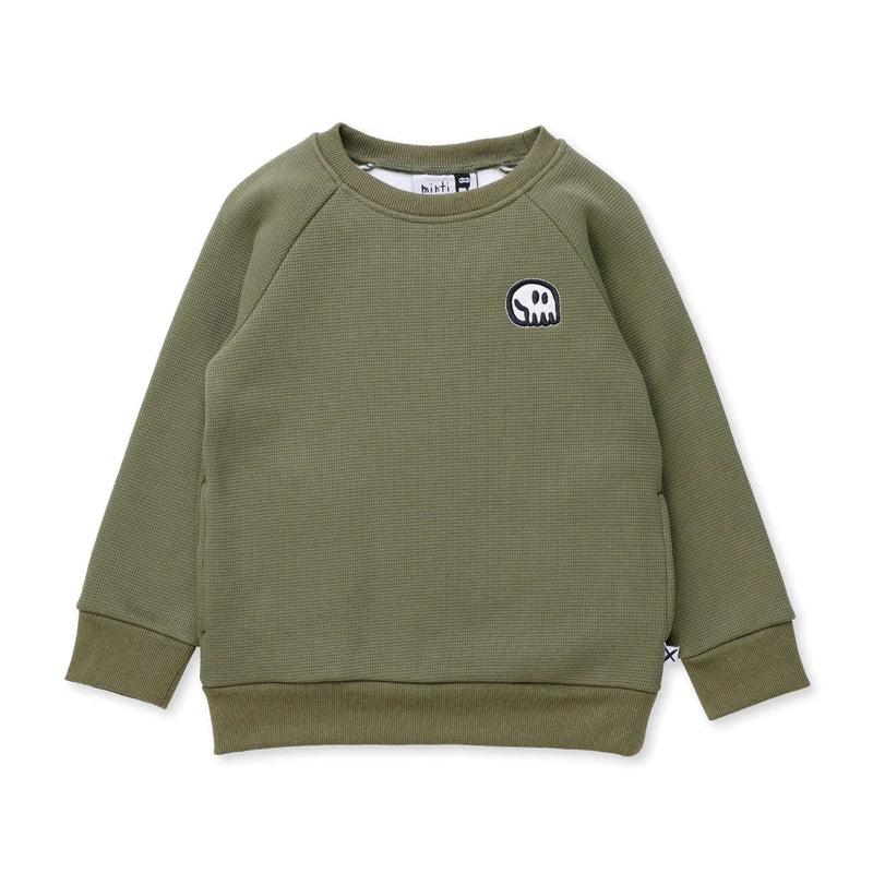 MINTI FURRY WAFFLE CREW KHAKI