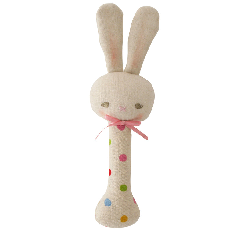 ALIMROSE BABY BUNNY STICK RATTLE CONFETTI SPOT