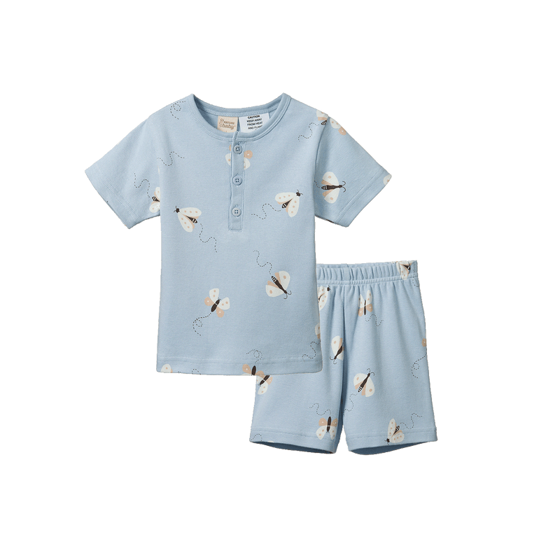 NATURE BABY 2PC SHORT SLEEVE COTTON PYJAMAS BUTTERFLY DANCE