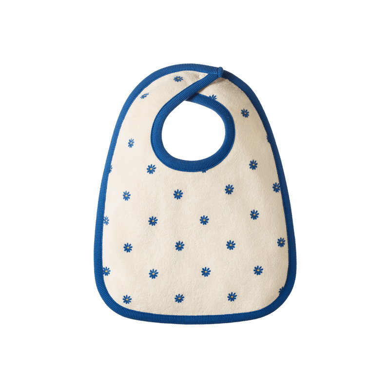 NATURE BABY REVERSIBLE BIB DAISY DAZE BLUE PRINT