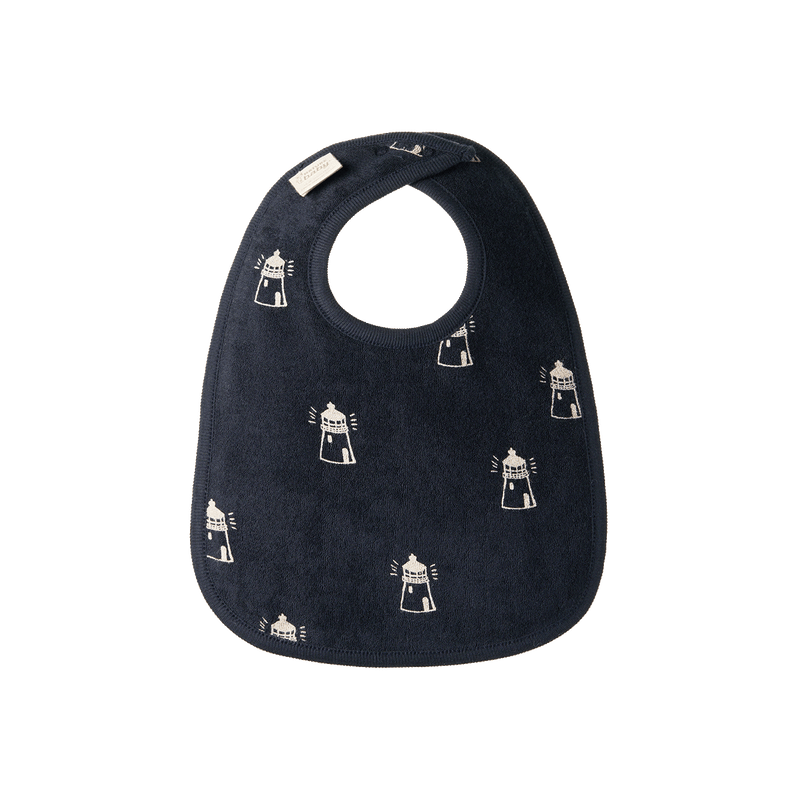 NATURE BABY REVERSIBLE BIB LIGHTHOUSE PRINT