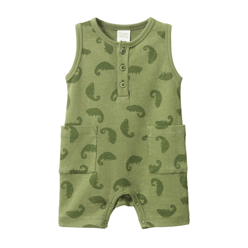 NATURE BABY CAMPER SUIT CHAMELEON PRINT