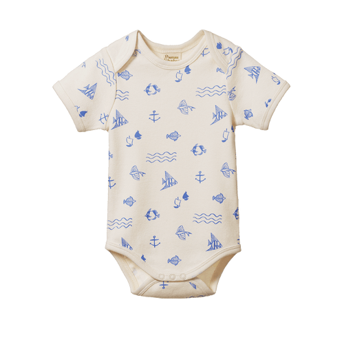 NATURE BABY SHORT SLEEVE BODYSUIT ATLANTIC PRINT