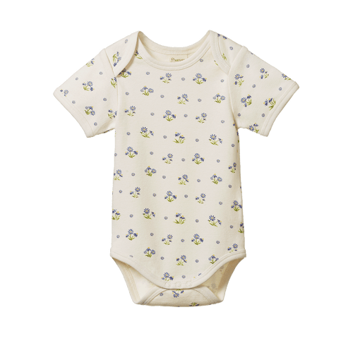 NATURE BABY SHORT SLEEVE BODYSUIT DAISY DAZE PRINT