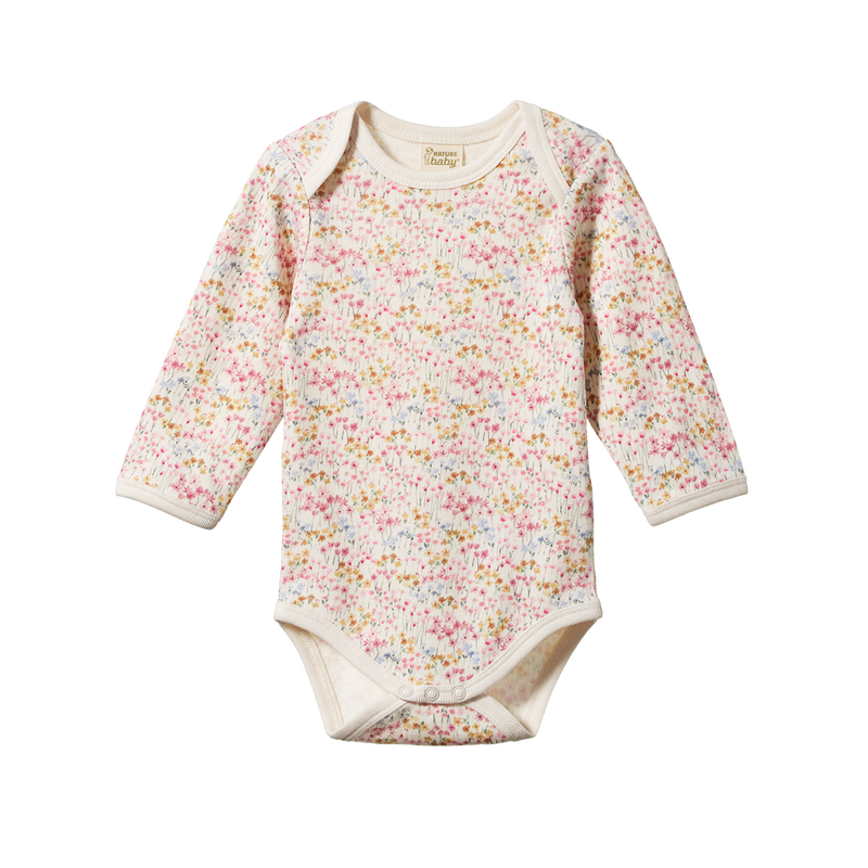 NATURE BABY LONG SLEEVE BODYSUIT WILDFLOWER MOUNTAIN