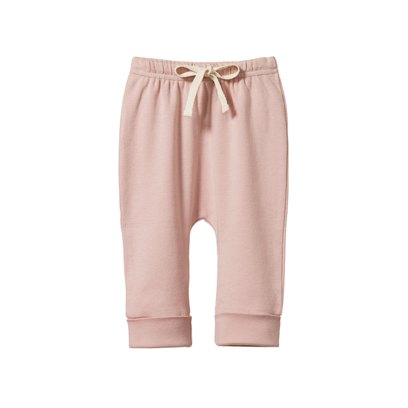 NATURE BABY DRAWSTRING PANTS ROSE BUD