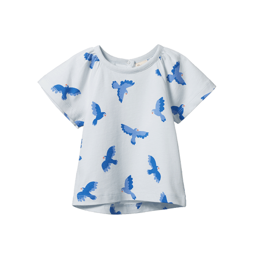 NATURE BABY FAYE TEE SONGBIRD PRINT