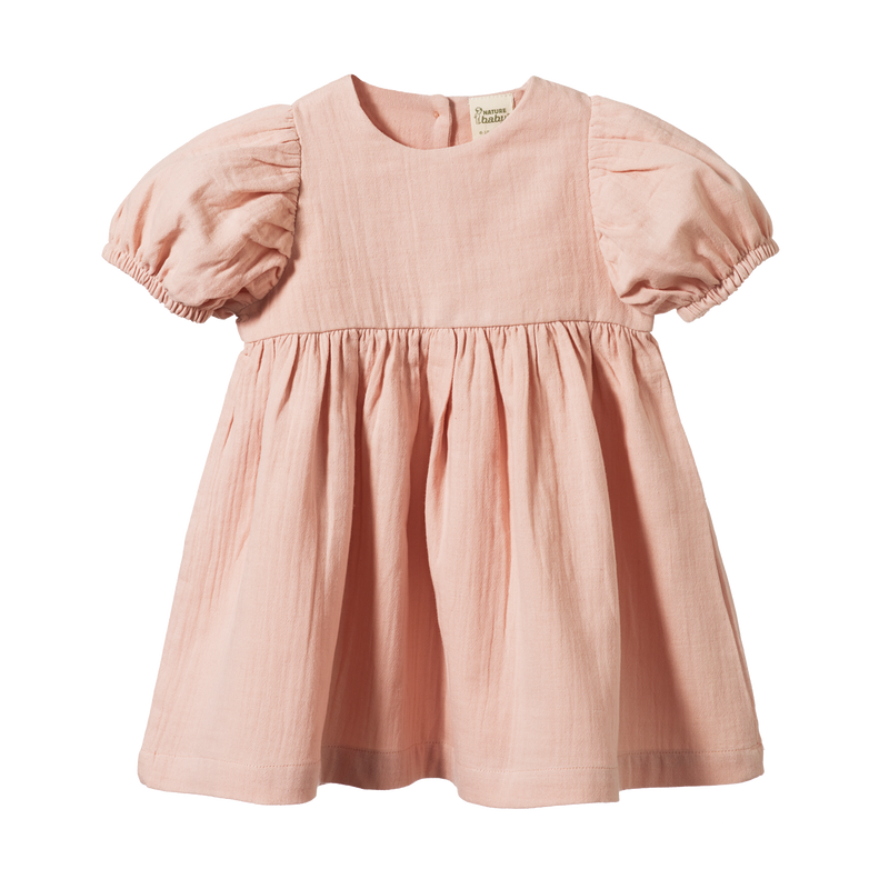 NATURE BABY ALBERTINE DRESS ROSE DUST CRINKLE