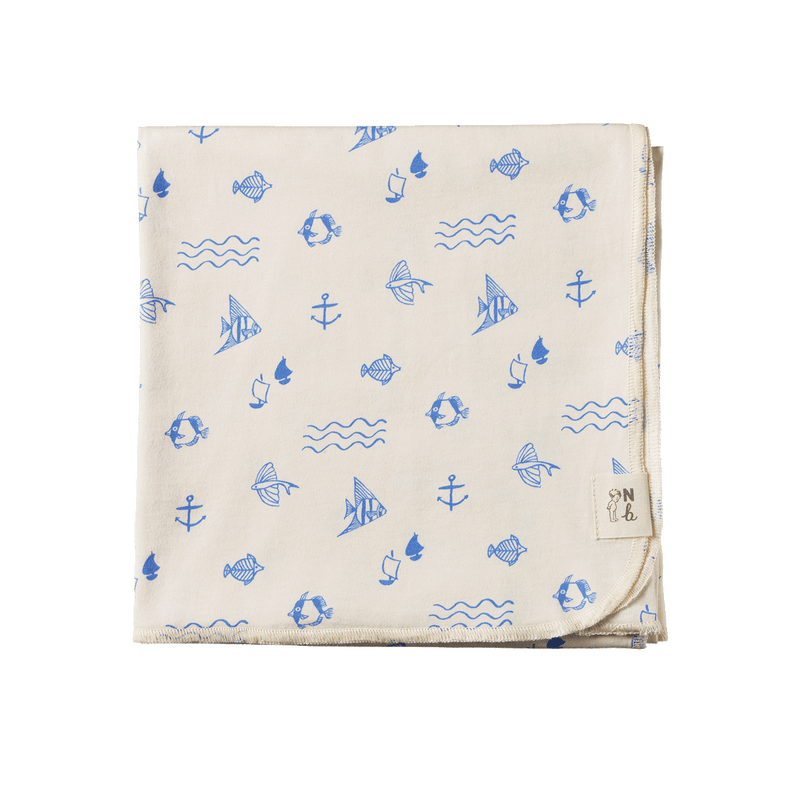 NATURE BABY MUSLIN WRAP ATLANTIC PRINT