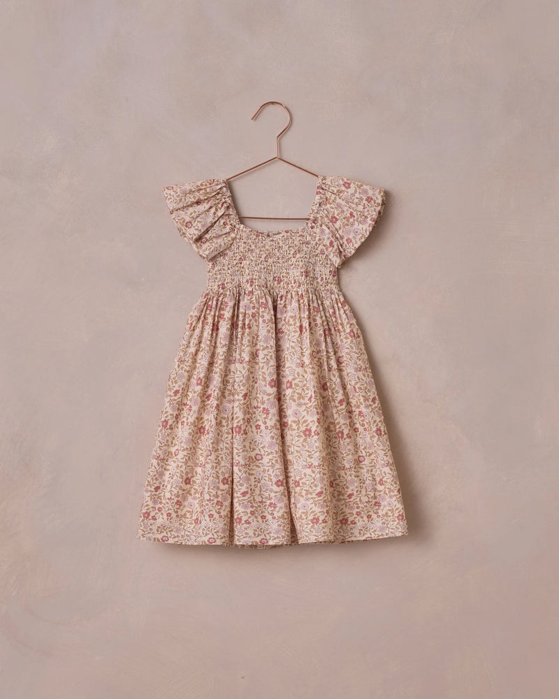 NORA LEE HAZEL DRESS / BLUSH GARDEN - NATURAL