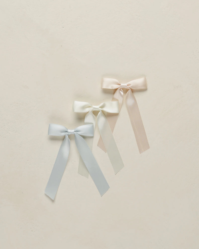 NORA LEE SATIN RIBBON BOW / BLUSH IVORY POWDER BLUE