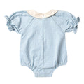 PONCHIK PUFF RUFFLE SLEEVE ROMPER WITH PETER PAN COLLAR BABY BLUE