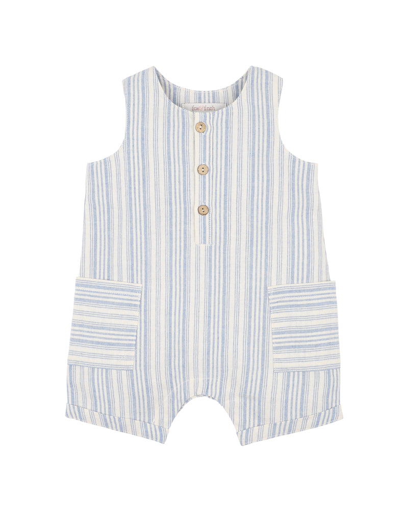 FOX & FINCH PUFFIN STRIPE ROMPER