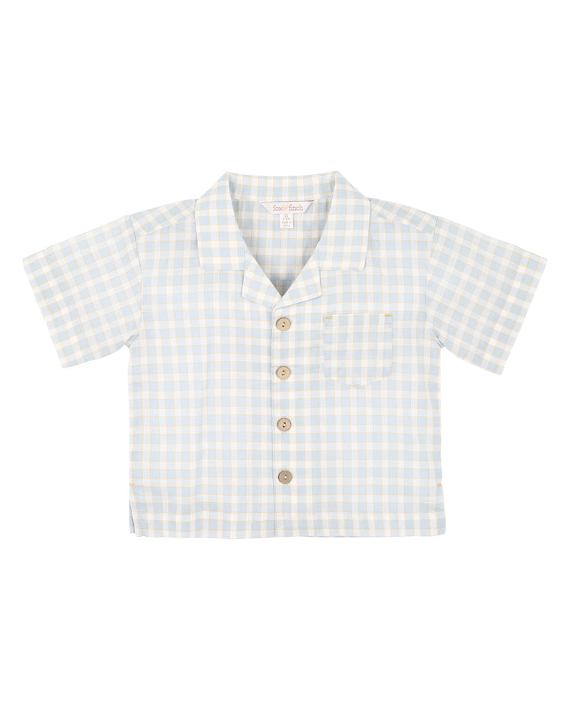 FOX & FINCH PUFFIN CHECK SHIRT 3-7YRS