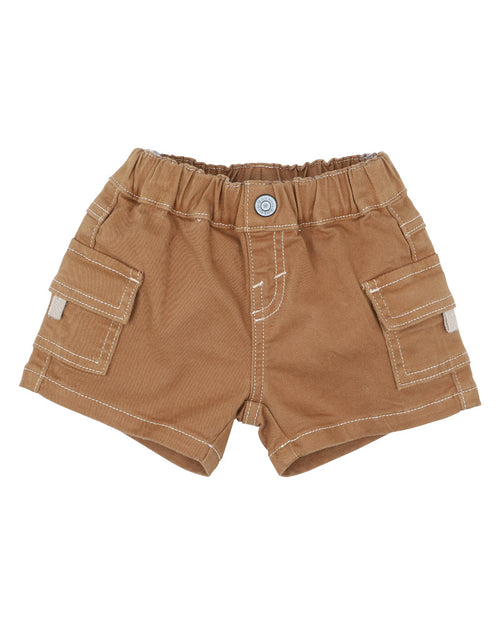 FOX & FINCH CARAMEL PATCH POCKET BABY SHORTS