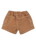 FOX & FINCH CARAMEL PATCH POCKET BABY SHORTS