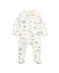 FOX & FINCH BUG PRINT LONG SLEEVE ZIP ONESIE