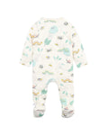 FOX & FINCH BUG PRINT LONG SLEEVE ZIP ONESIE