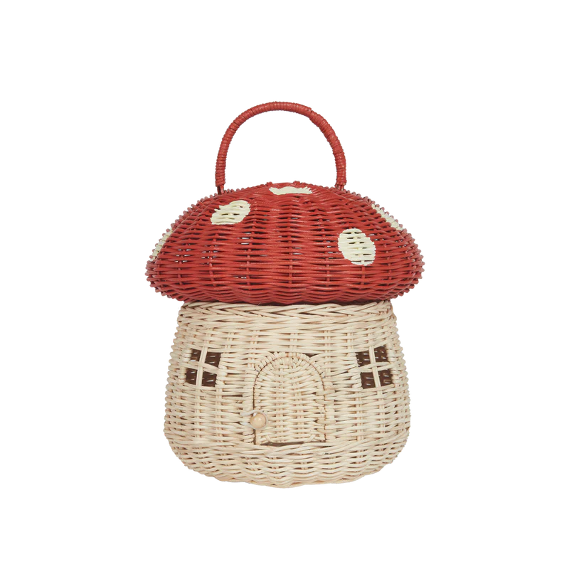 OLLI ELLA MUSHROOM BASKET RED