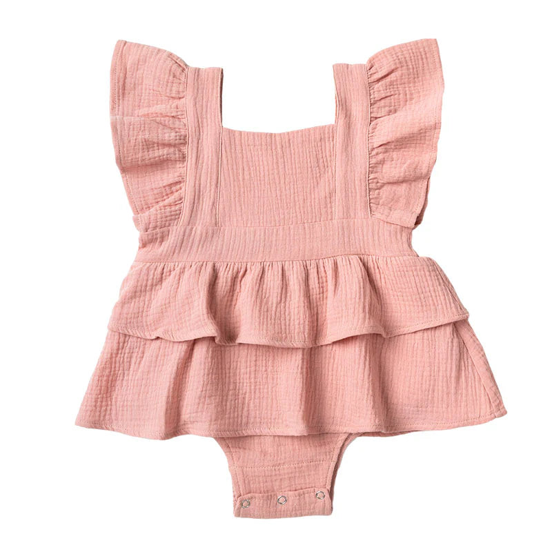 PONCHIK RUFFLE SKIRT & SHOULDER FRILL ROMPER