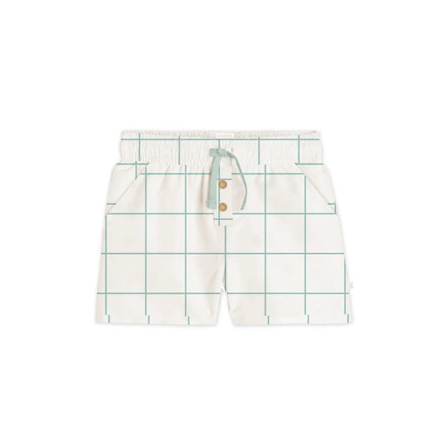 CONFETTI KIDZ COMFY SHORTS - SAGE GRID