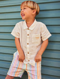 GOLDIE & ACE NOAH LINEN SHORTS PASTEL STRIPE