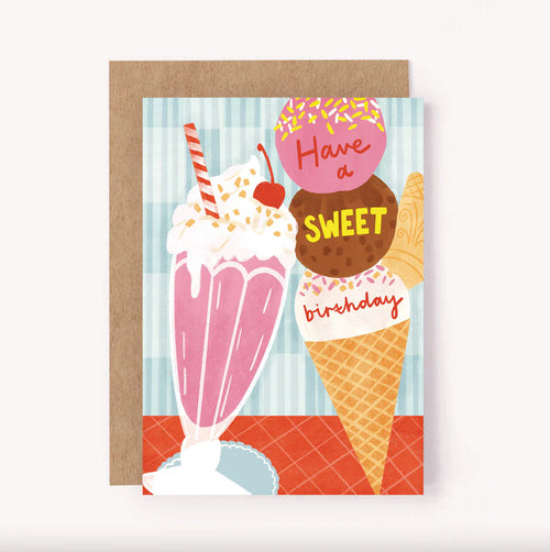 LAUREN SISSONS STUDIO SWEET BIRTHDAY CARD RETRO DINNER