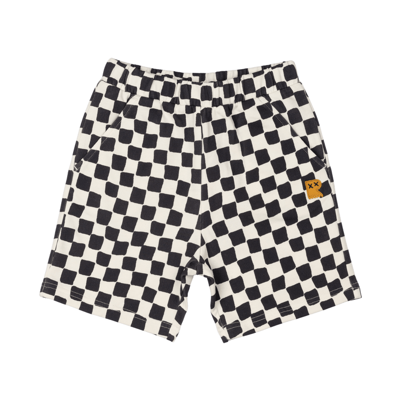 ROCK YOUR BABY BLACK CHECKER SHORTS