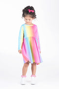 ROCK YOUR KID RAINBOW LONG SLEEVE DRESS