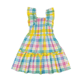 ROCK YOUR BABY SUMMER TIME PLAID SHIRRED DRESS