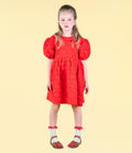 ROCK YOUR BABY RED HEART PUFF SLEEVE DRESS