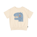 ROCK YOUR BABY DINO ART CUT OFF SWEATSHIRT