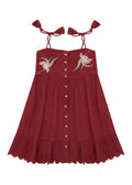 BELLA & LACE TINSEL DRESS  - CHERRY GLAZE