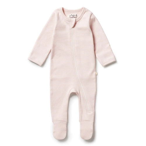 WILSON & FRENCHY STRIPE RIB ZIPSUIT CANTALOUPE