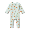 WILSON & FRENCHY CUTE CARROTS ORGANIC ZIPSUIT W FEET