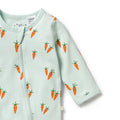 WILSON & FRENCHY CUTE CARROTS ORGANIC ZIPSUIT W FEET