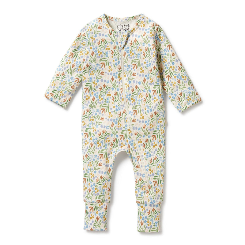 WILSON & FRENCHY TINKER FLORAL ZIPSUIT W FEET