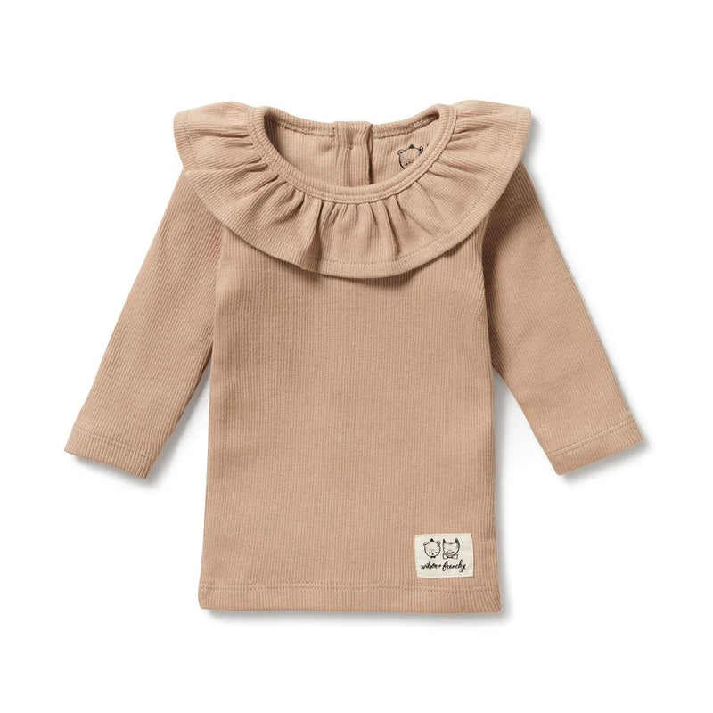 WILSON & FRENCHY FAWN ORGANIC RUFFLE TOP