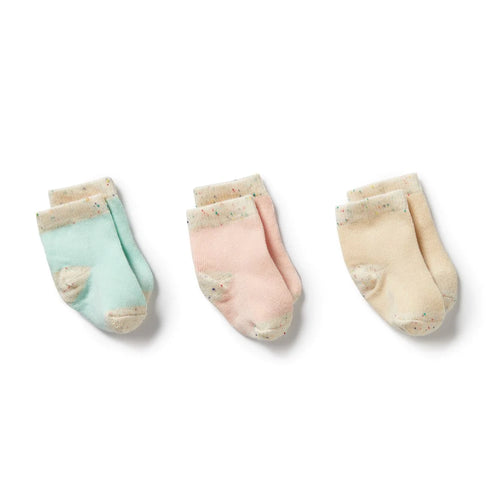 WILSON & FRENCHY 3 PACK SOCKS MINT/CREAM/PINK