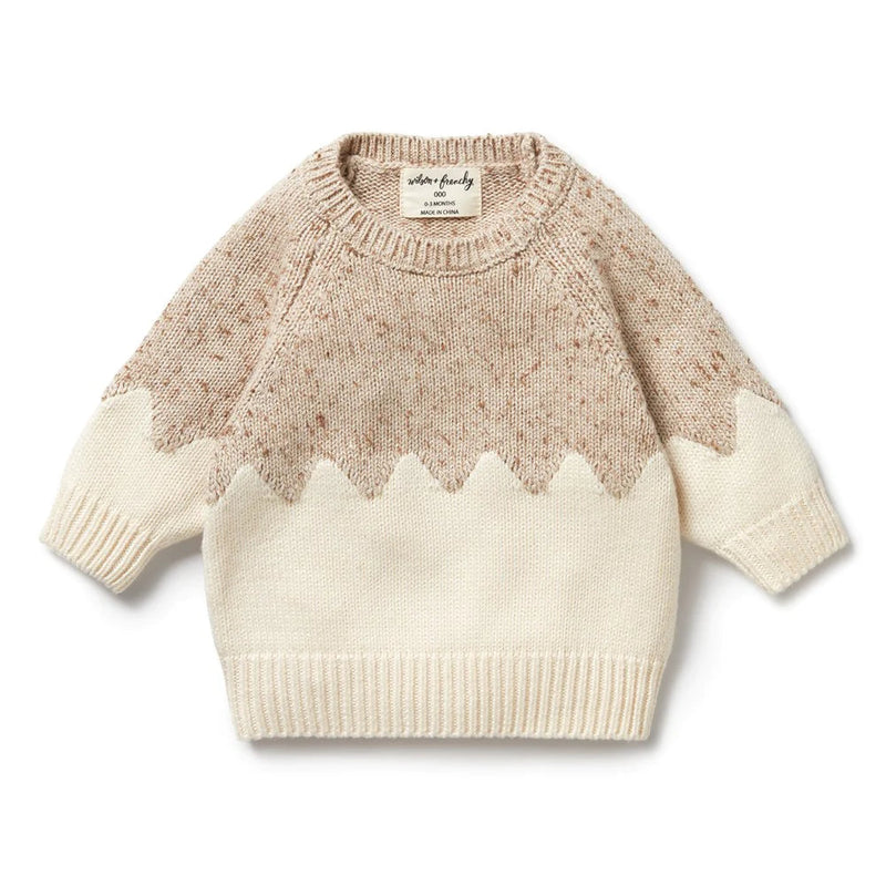 WILSON & FRENCHY ALMOND FLECK KNIT JACQUARD JUMPER