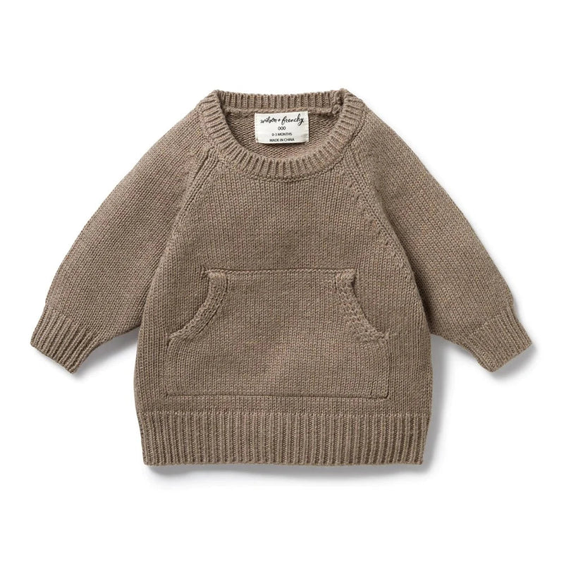 WILSON & FRENCHY WALNUT KNIT POCKET JUMPER