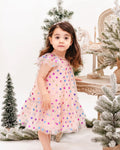 BEBE PARTY SPOT TULLE DRESS