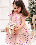 BEBE PARTY SPOT TULLE DRESS