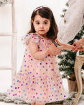 BEBE PARTY SPOT TULLE DRESS